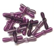 50 חרוזי אלומיניום גווני סגול, 20X5ממ