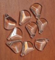 16 חרוזי טיפה זכוכית שקוף, 13X17ממ