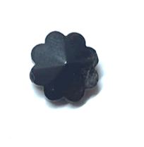 10 חרוזי פרחים מזכוכית, 10ממ, שחורים