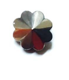 10 חרוזי פרחים מזכוכית, 10ממ, כסף מטאלי