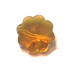 10 חרוזי פרחים מזכוכית, 10ממ, חום שקוף