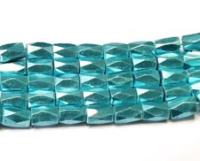 20 חרוזי מגנט טורכיז מטאלי, 5X8ממ