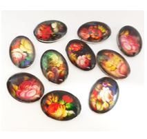 10 קבושונים להדבקה מזכוכית, פרחים.18X24
