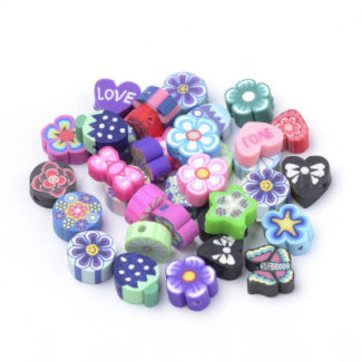 100 חרוזי פימו שונים 8-11X8ממ