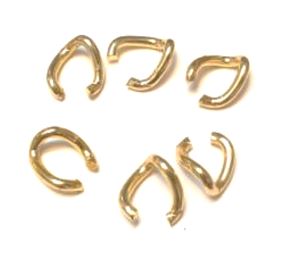 25 טבעות מתכת מוזהבות 10X12ממ, עובי:3ממ